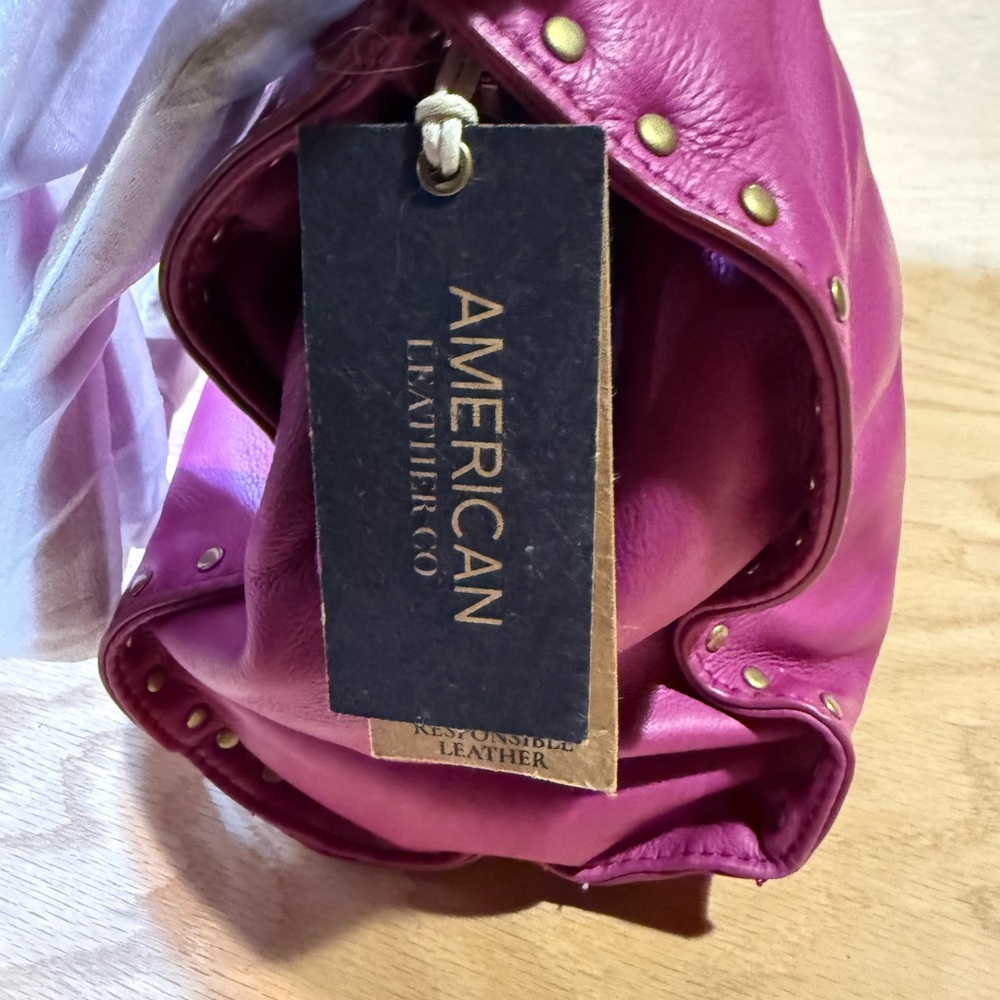 NWT American Leather Pink Studded Shoulder Bag - Picture 9 of 16